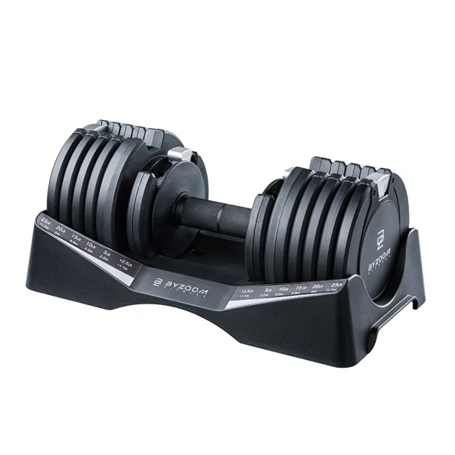 【BYZOOM FITNESS】Pure Series 27.5lb / 約12.4kg 10段重量可調式啞鈴 白/黑二色 雙入(BZ-QCD-27.5LB)
