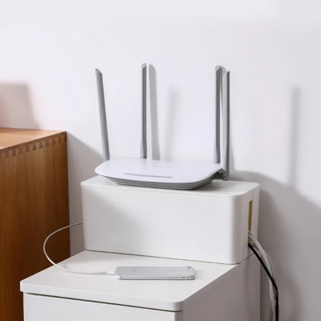 大號電源線收納盒 無印風-SN0194(桌面插線板盒 電線收納盒 集線盒)