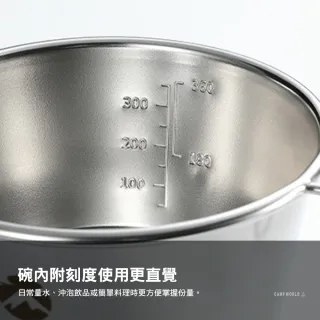 【Campingmoon 柯曼】304不鏽鋼雪拉碗-600ml 大號 黑色 BKS-369 露營配件 鋼杯 提耳設計 內附刻度 逐露天下