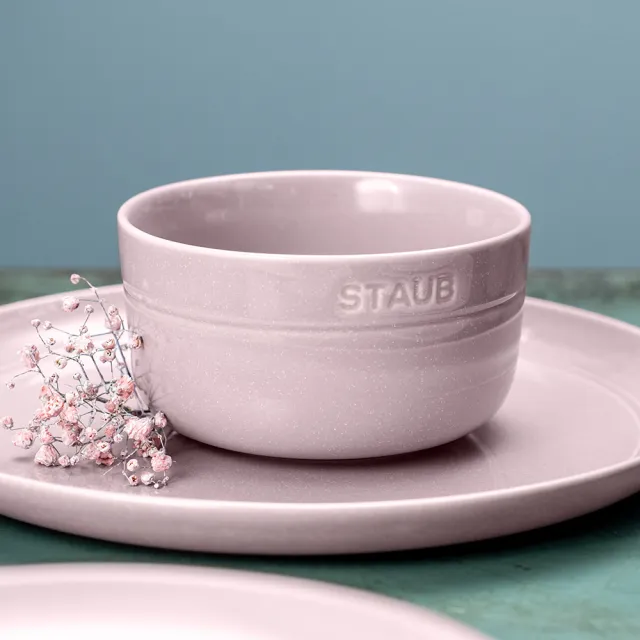 【STAUB】圓形陶瓷餐碗12cm-日暮粉/500ml(德國雙人牌集團官方直營)