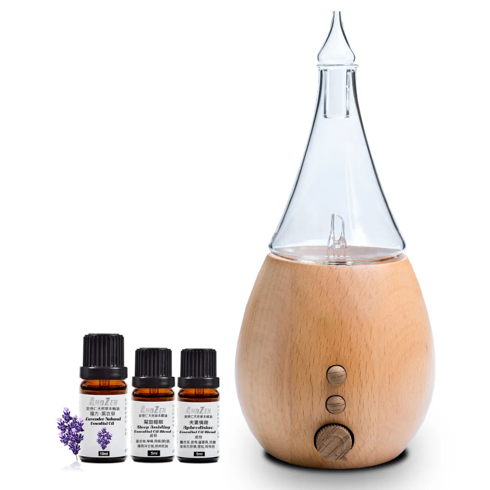 【ANDZEN】安得仁 實木擴香儀AZ-8100第2代(買就送澳洲精油x3瓶/香氛機/負離子/定時/玻璃/擴香機)