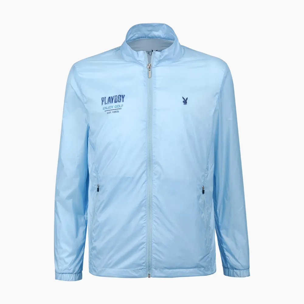 【PLAYBOY GOLF】男款經典LOGO高爾夫薄外套-淺藍(GOLF/AC19102-55)