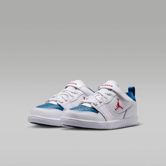 【NIKE 耐吉】運動鞋 童鞋 中童 大童 魔鬼氈 JORDAN COURT CONNECT LOW 白藍 IQ6046-104