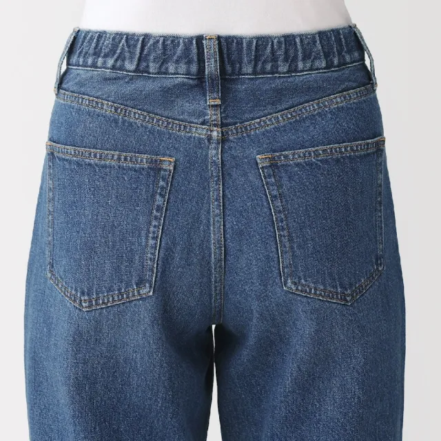 【MUJI 無印良品】女吉貝木棉混丹寧直筒褲(藍色/暗藍)