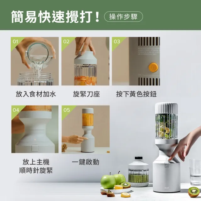 【BEAST】美國NO.1「超值大全配《mini PLUS｜小野獸》破壁x調理x戶外全營養萃取戶動能量調理果汁機-奶茶色