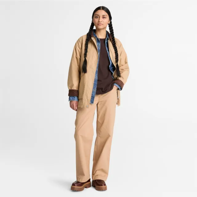 【Timberland】女款淺褐色休閒長褲(0YH54DF0)
