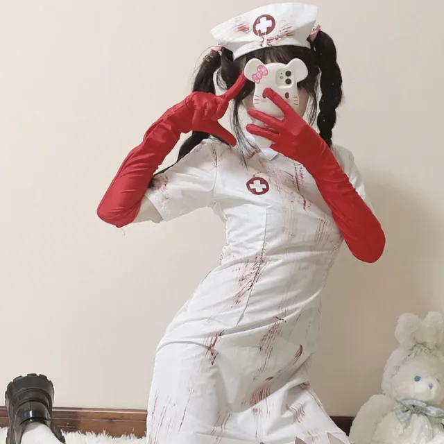 【橘魔法】大人恐怖血腥護士服裝 萬聖節 角色扮演 道具 表演 戲劇 裝扮 變裝派對 主題 尾牙 cosplay