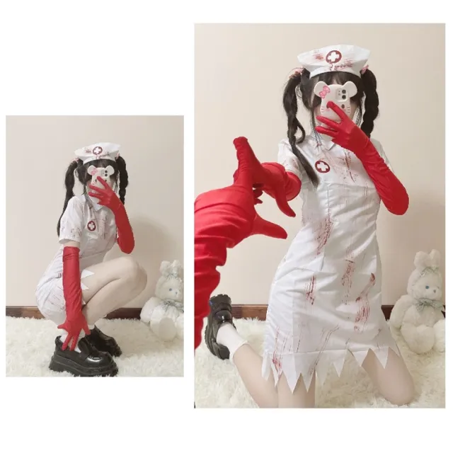 【橘魔法】大人恐怖血腥護士服裝 萬聖節 角色扮演 道具 表演 戲劇 裝扮 變裝派對 主題 尾牙 cosplay