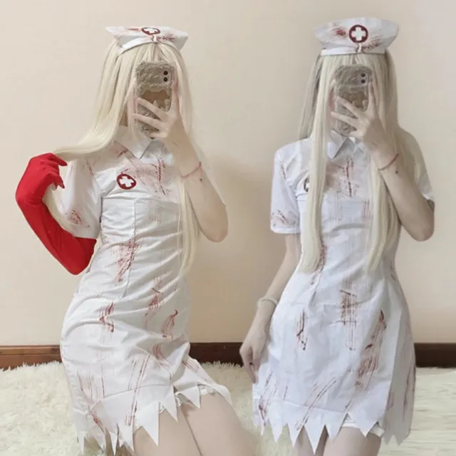 【橘魔法】大人恐怖血腥護士服裝 萬聖節 角色扮演 道具 表演 戲劇 裝扮 變裝派對 主題 尾牙 cosplay
