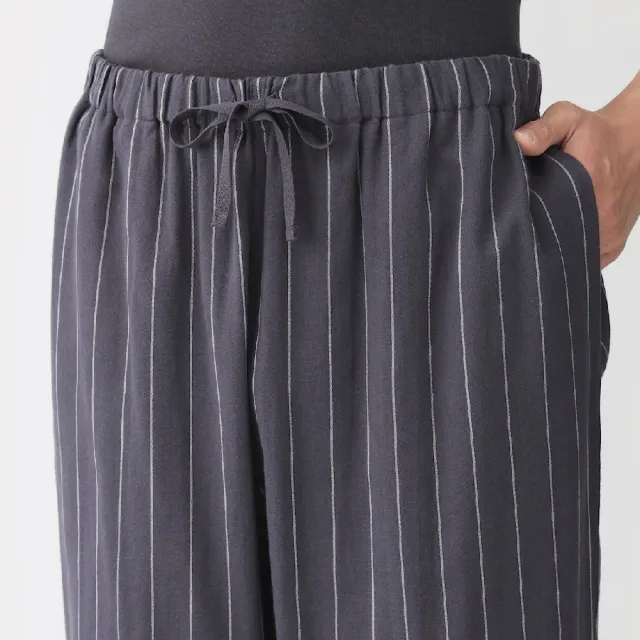 【MUJI 無印良品】男二重紗織家居長褲(灰直紋/墨灰直紋/深藍直紋)
