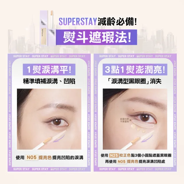 【MAYBELLINE 媚比琳】SUPER STAY淚溝無痕遮瑕膏10ml