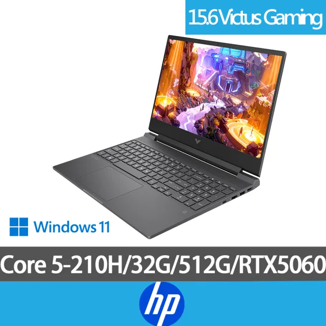 【HP 惠普】特仕版15.6吋筆電(Gaming Laptop 15-fa2257TX/Core 5 210H/16G+16G/512G/RTX5060/Win11)