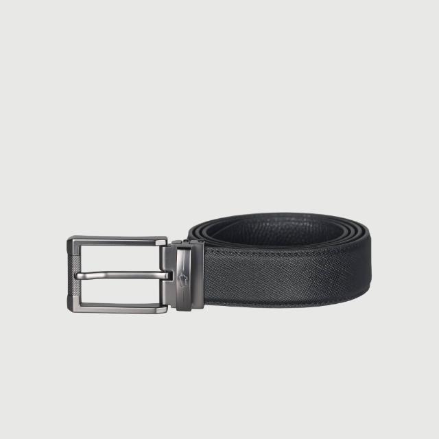 【BRAUN BUFFEL 德國小金牛】都會時尚 簡約穿針式皮帶-鎗色(BF26S-WEG209A42-SGU) 送禮推薦
