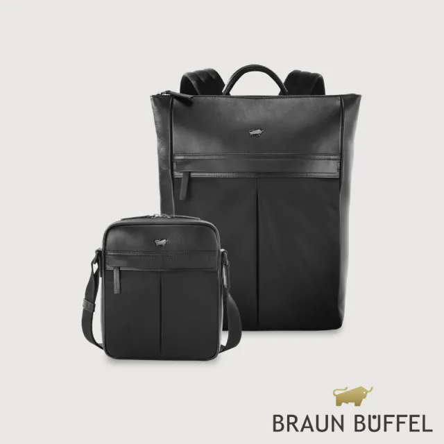 【BRAUN BUFFEL 德國小金牛】雷諾瓦-TW1 托特包-黑色(BF707-57-BK) 男包送禮推薦