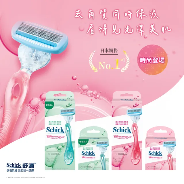 【Schick 舒適牌】舒綺仕女 除毛刀 1刀把2刀片(敏感肌/卡皮巴拉款)