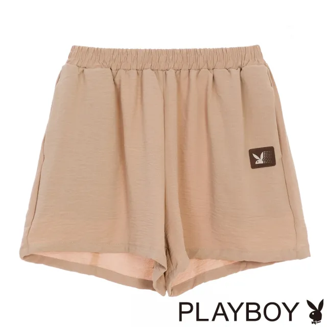 【PLAYBOY】雪紡休閒短褲 - 深駝色