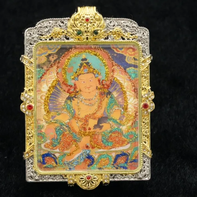 【藏古祥館】黃財神唐卡PC12 (綠杜母 唐卡 平安 吉祥)