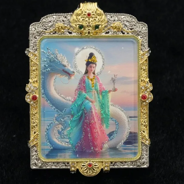 【藏古祥館】乘龍觀音唐卡PC14 (乘龍觀音 唐卡 平安 吉祥)