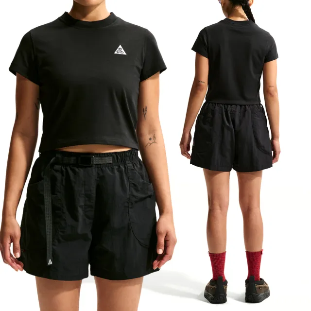 【NIKE 耐吉】As W Acg Df Fitted Tri SS 短袖 女款 黑色 短版 速乾 運動  II7284-010