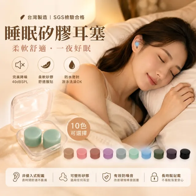 【靜舒眠】SGS矽膠耳塞2組4入(防水耳塞 隔音耳塞 抗噪耳塞 打呼 止鼾 游泳 塑形 耳塞 旅行 出國)