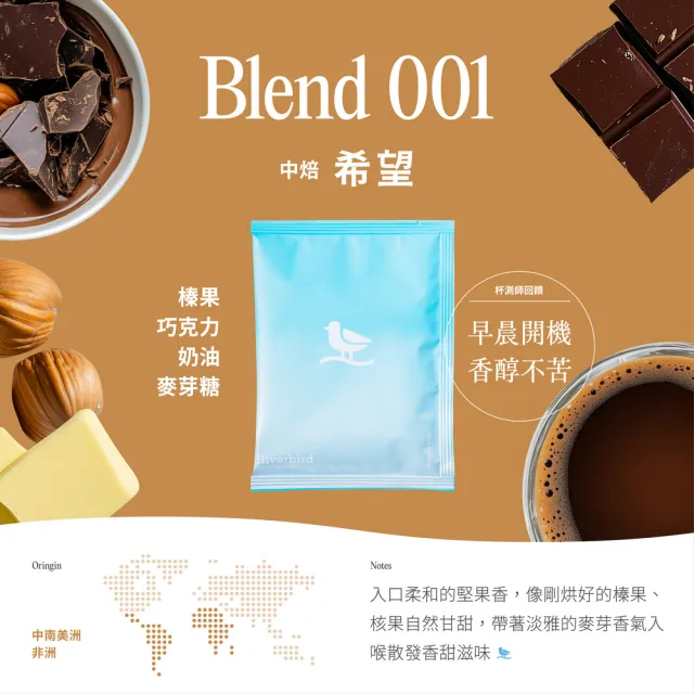 【江鳥咖啡】希望咖啡計畫中/中深焙綜合濾掛1袋(共30入;10gx30入/袋;2種風味)