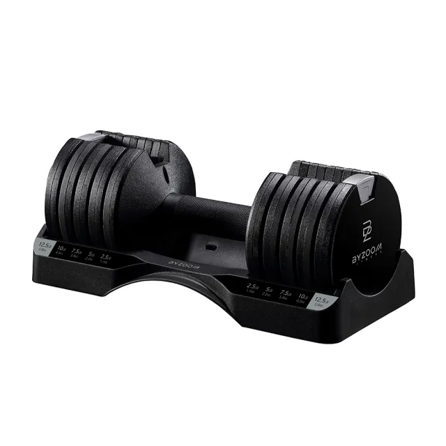 【BYZOOM FITNESS】Pure Series 12.5lb /約5.6kg 5段重量可調式啞鈴 白/黑二色 雙入(BZ-QCD-12.5LB)