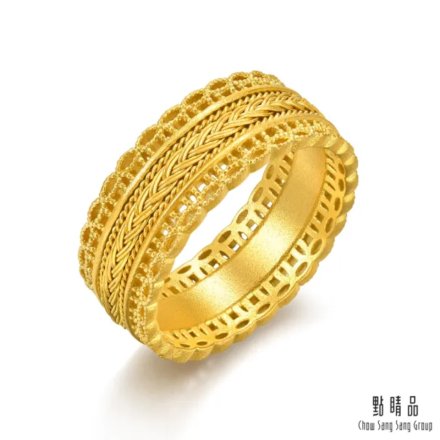 【點睛品】花絲編織 黃金戒指_計價黃金(港圍15號)