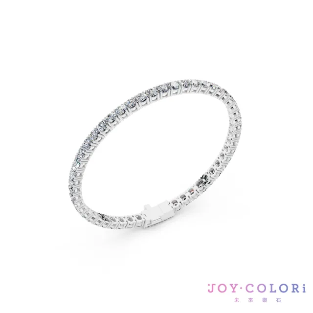 【JOY COLORi 未來鑽石】10K金 總重5克拉 鑽石手鍊 網球手鍊(培育鑽石 Eternity 永恆系列 BRJ302LGVB)
