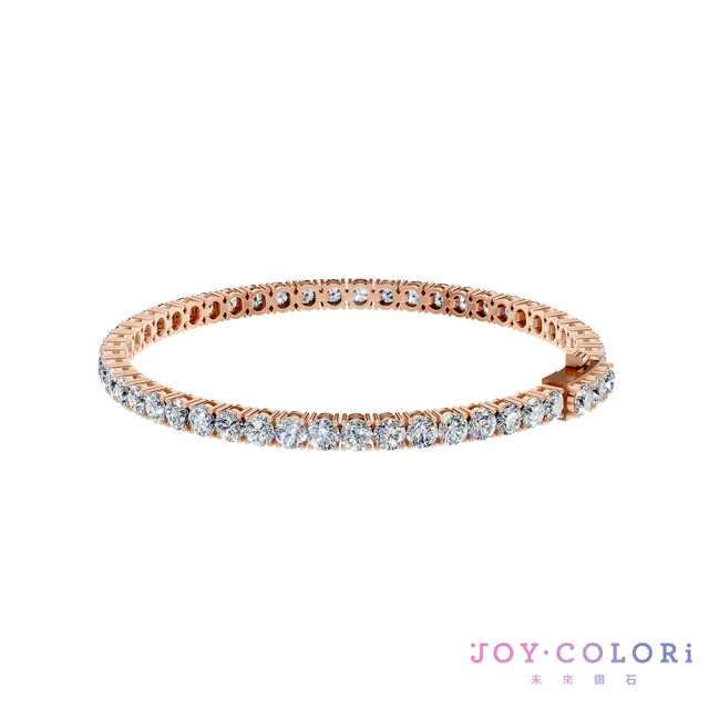 【JOY COLORi 未來鑽石】10K金 總重5克拉 鑽石手鍊 網球手鍊(培育鑽石 Eternity 永恆系列 BRJ302LGVB)