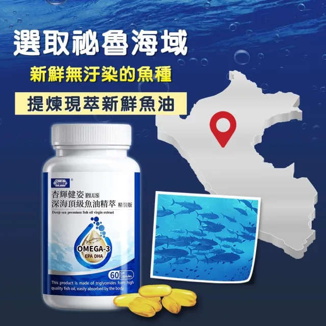 【妍選洋行】杏輝 高濃度深海魚油精裝版 60粒/瓶(Omega-3/EPA/DHA/維生素E/軟膠囊/好吞)