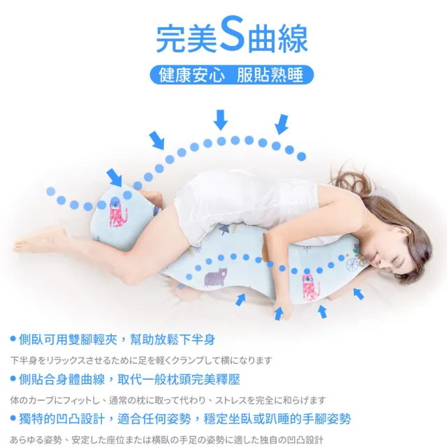 【旭】AIRFit氧活力多功能涼感側睡枕-童話森林