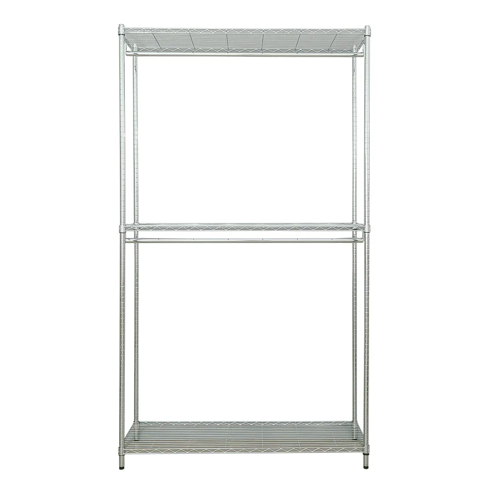 【dayneeds 日需百備】荷重型 120x45x210cm 電鍍（鎖管）三層雙桿衣櫥(置物架/掛衣架/收納架/層架/鐵架)