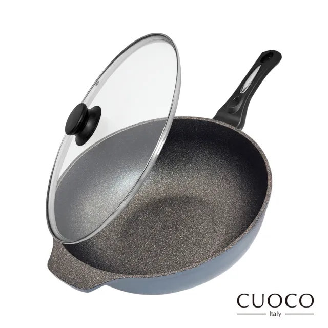 【CUOCO】鈦晶岩不沾鍋大寶鍋組34cm(韓國製造進口)