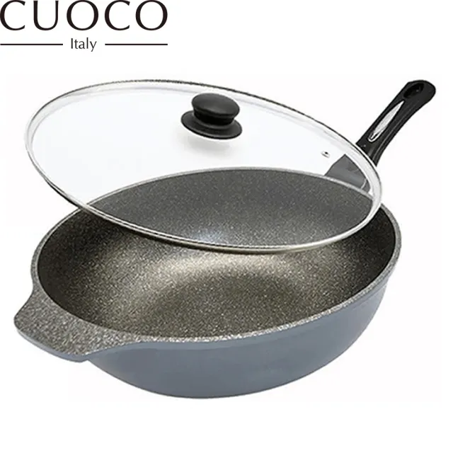 【CUOCO】鈦晶岩不沾鍋大寶鍋組34cm(韓國製造進口)