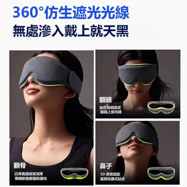 【kingkong】全遮光3D立體重力眼罩 午睡眼罩 無痕眼罩(涼感遮光 減壓助眠)
