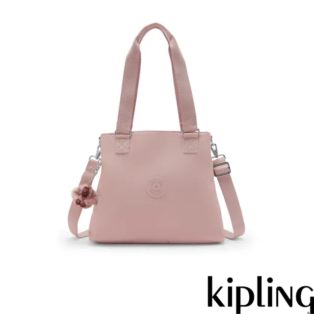 【KIPLING】絲絨粉手提斜背兩用包-HONEY 女包