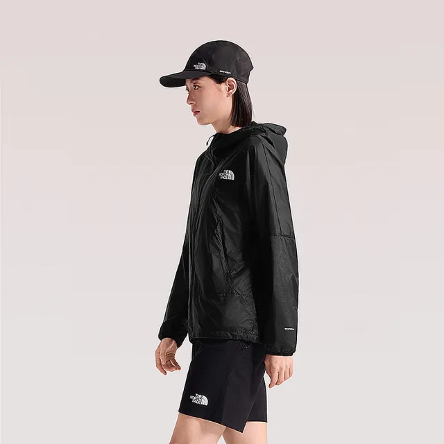【The North Face】北面女款黑色DWR防潑水可打包連帽外套｜8HRJJK3
