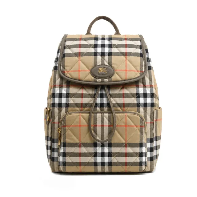 【BURBERRY 巴寶莉】Horseshoe 翻蓋後背包(沙色)
