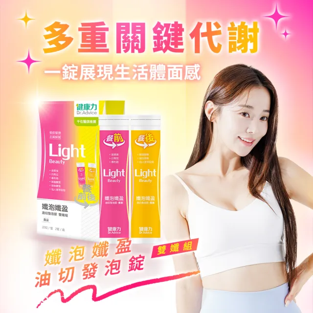【Dr.Advice 健康力】孅泡孅盈油切發泡錠-2入/盒雙孅組x2盒_共80錠(增加飽足感 順暢)