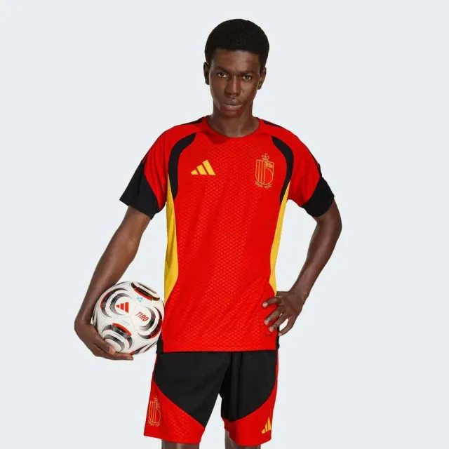 【adidas 愛迪達】Rbfa Tr Jsy 男 足球衣 紅黑 比利時 Tiro 訓練運動上衣(KB3408)