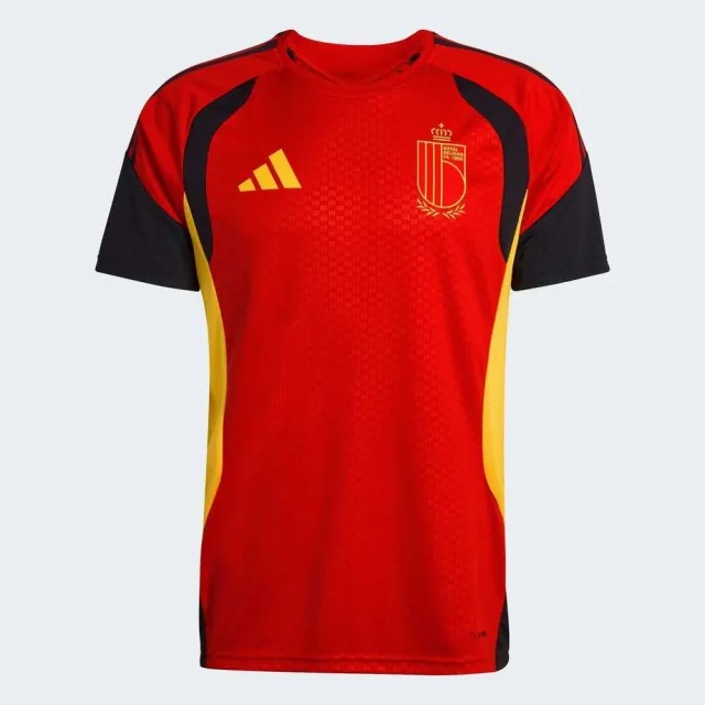 【adidas 愛迪達】Rbfa Tr Jsy 男 足球衣 紅黑 比利時 Tiro 訓練運動上衣(KB3408)