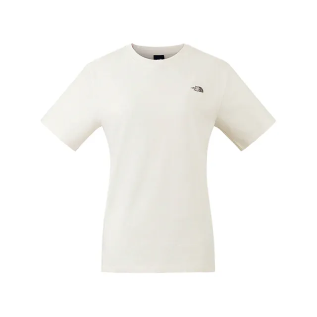 【The North Face】北臉 短袖上衣 女 純棉 W HIKE RLX SS TEE GRAPHIC 米白 NF0A8JKZQLI