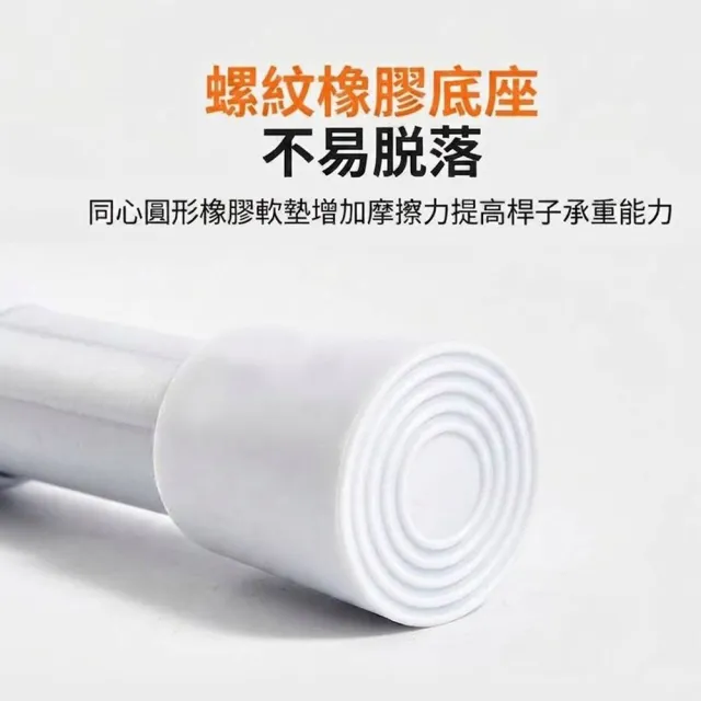 寶盒百貨105-170cm旋轉型 彈簧式伸縮浴簾桿 鐵製白漆(窗簾桿浴簾桿曬衣桿 免工具簡易安裝)