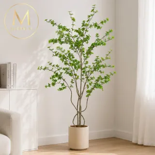 【Floral M】日式輕井澤小葉榕160cm大型仿真植栽(贈花盆)(仿真樹/免澆水/室內佈置/居家裝飾/店面擺設)
