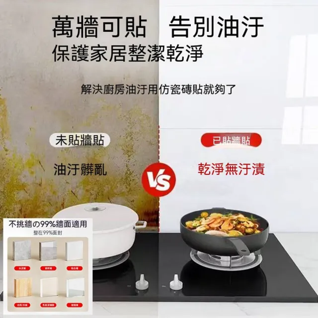 【AnDa 安達】廚房櫥櫃防水防油防潮墊貼牆紙自粘仿瓷磚方格耐高溫櫥櫃保護墊紙