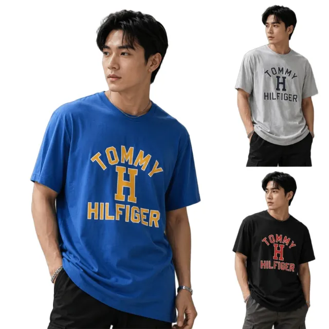 【Tommy Hilfiger】歐美版型 輕薄款 短袖 圓領 T恤 上衣 短T 棉短T(版型偏大 請參考尺碼表後再選購)
