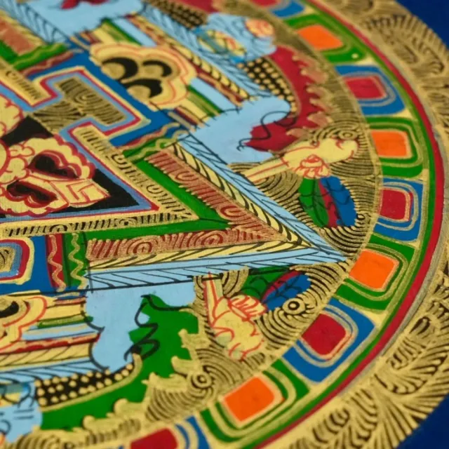 【藏古祥館】純手繪 壇城  曼陀羅 唐卡WYD08 ( 壇城唐卡 平安 吉祥)