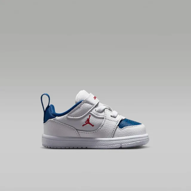 【NIKE 耐吉】運動鞋 童鞋 中童 兒童 魔鬼氈 JORDAN COURT CONNECT LOW 白藍 IQ6047-104(3C5624)