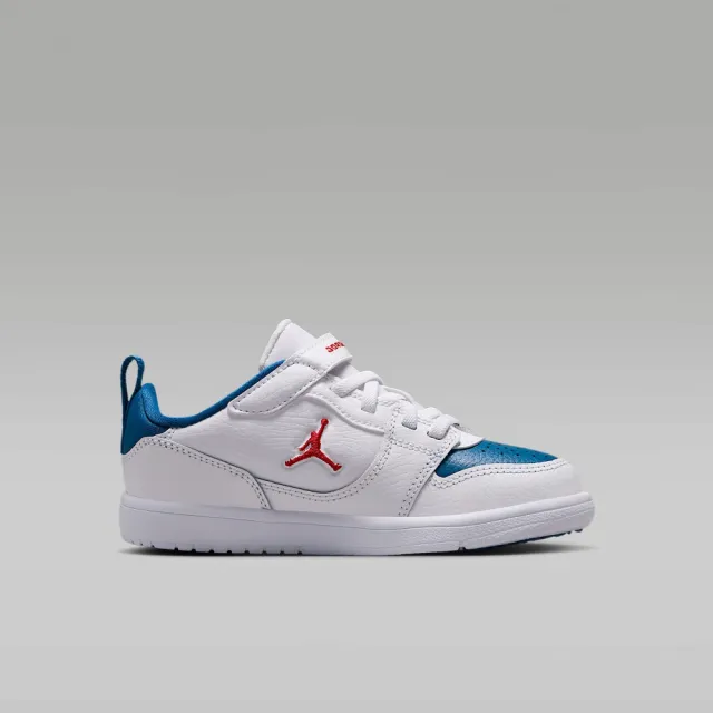 【NIKE 耐吉】運動鞋 童鞋 中童 大童 魔鬼氈 JORDAN COURT CONNECT LOW 白藍 IQ6046-104(3C5623)