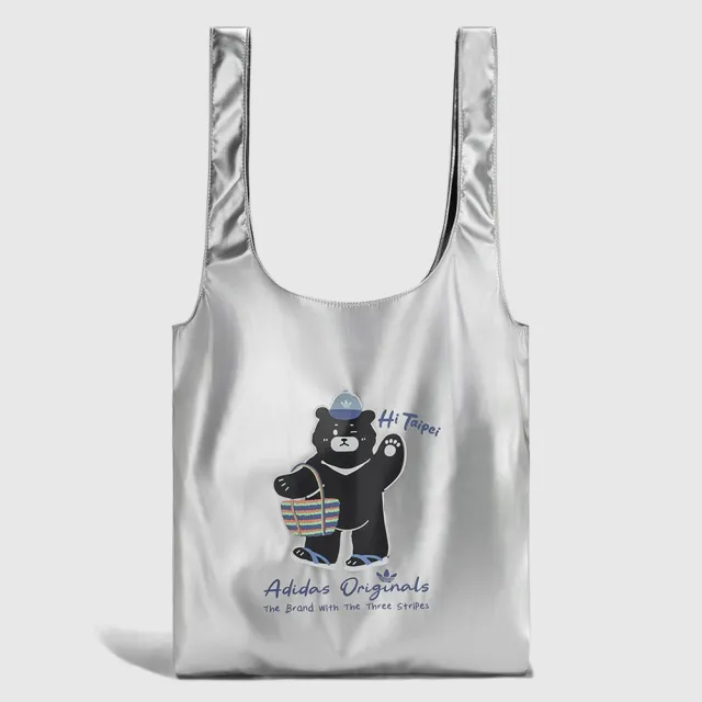 【adidas 愛迪達】手提包 健身包 運動包 旅行袋 旅行小包 托特包 TP BEAR TOTE A 銀 LD6392